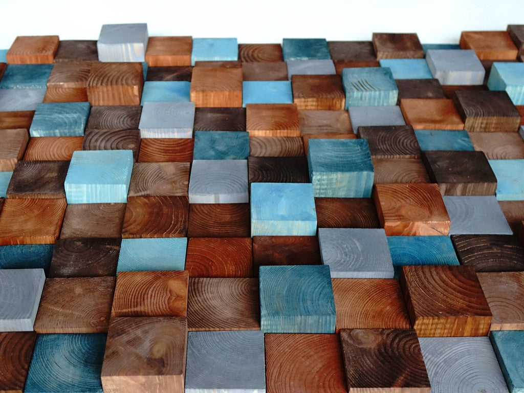 Modern Wooden Wood Mosaic Wall Decor