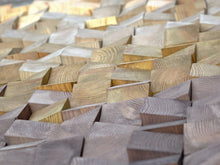 Load image into Gallery viewer, Textured Wooden Wood Mosaic Wall Decor
