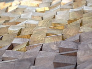 Textured Wooden Wood Mosaic Wall Decor