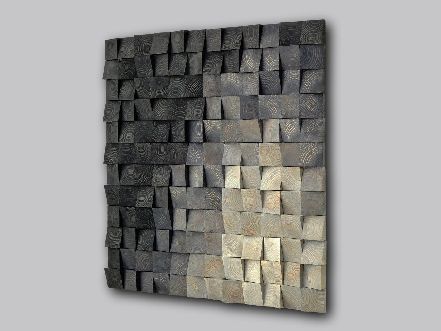 Square Wood Mosaic Wall Decor