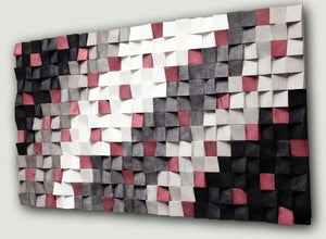 Modern Textured Wood Mosaic Wall Decor