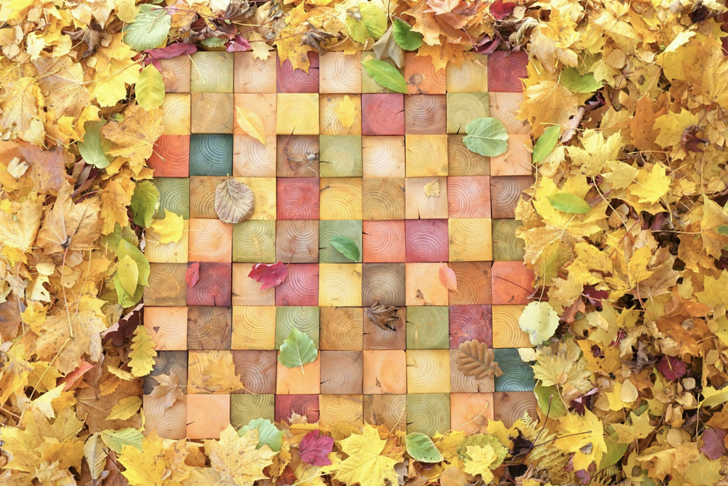 Autumn Hanging Fall Wood Mosaic Wall Decor