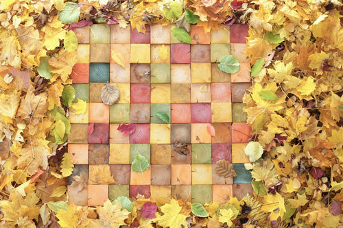 Autumn Hanging Fall Wood Mosaic Wall Decor