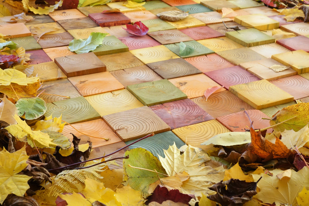Autumn Hanging Fall Wood Mosaic Wall Decor
