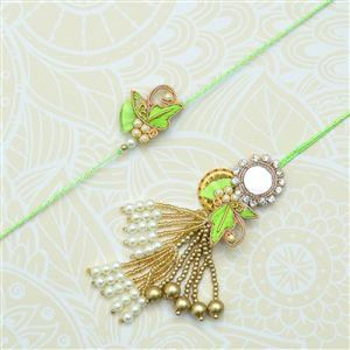 Green Beads And Moti Lumba Bhaiya Bhabi Set