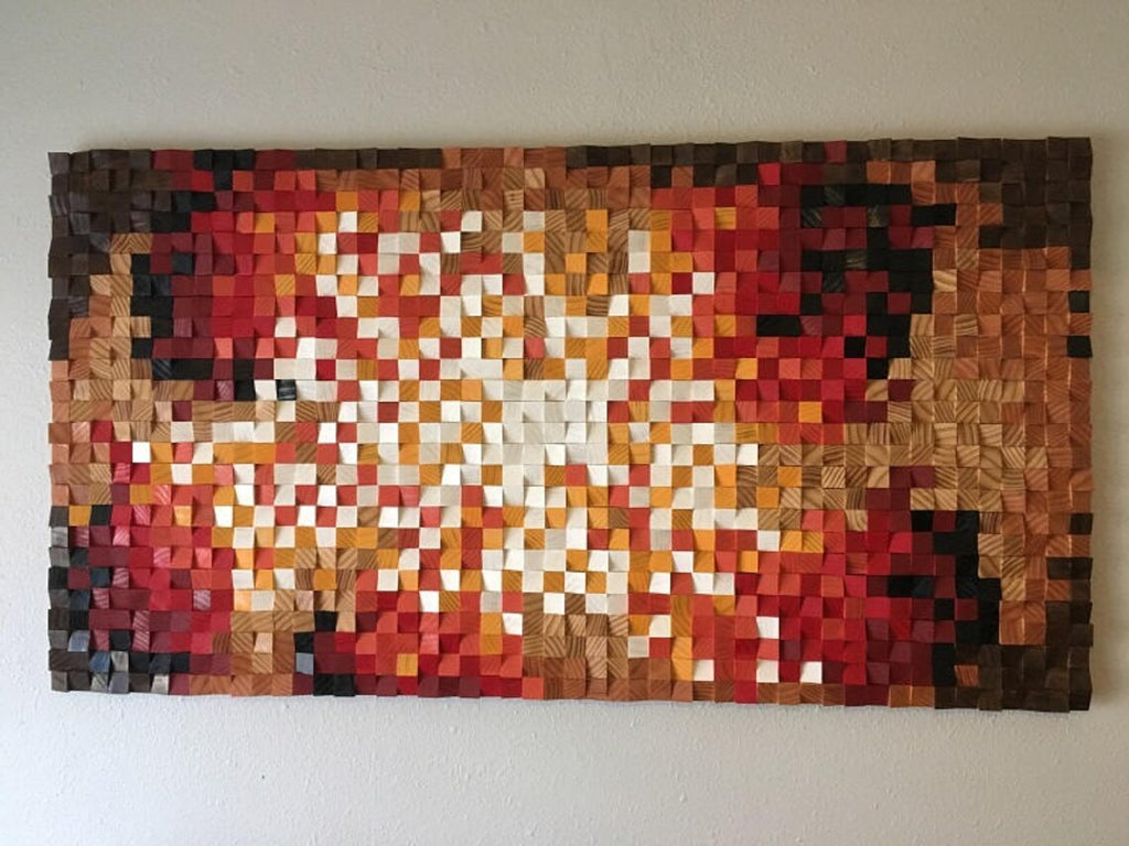 Symbols Of Destruction Wood Mosaic Wall Decor