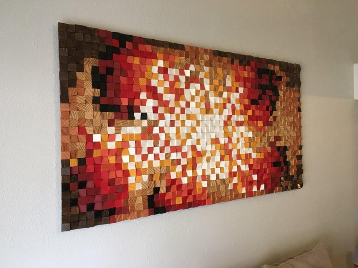 Symbols Of Destruction Wood Mosaic Wall Decor