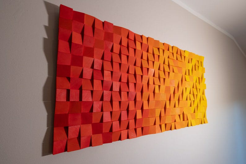 Charming Twilight Wood Mosaic Wall Decor