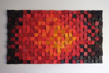 Load image into Gallery viewer, Sizzling Volcano Wood Mosaic Wall Decor
